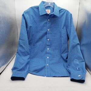 Brooks Brothers Mens Shirt Blue White Checkered Size Medium